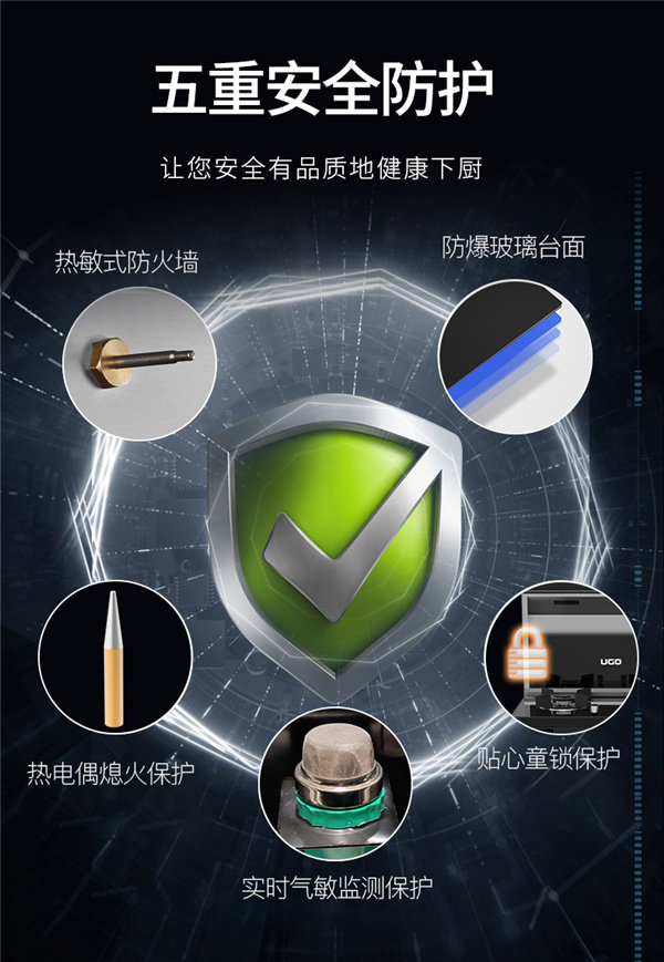 优格集成灶五重安全防护