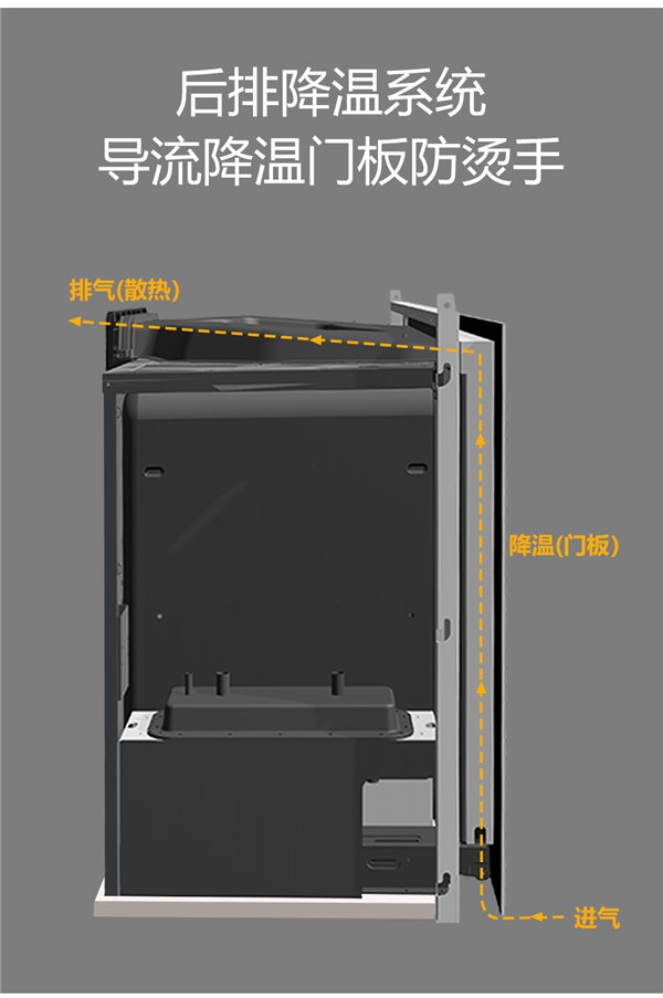 佳歌蒸烤一体集成灶设计导流降温三层门板