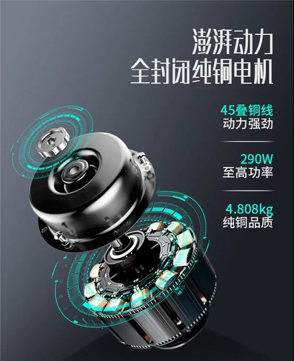 澎湃动力，全封闭纯铜电机