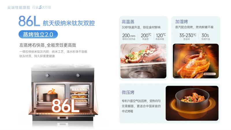 时空S7蒸烤独立集成灶